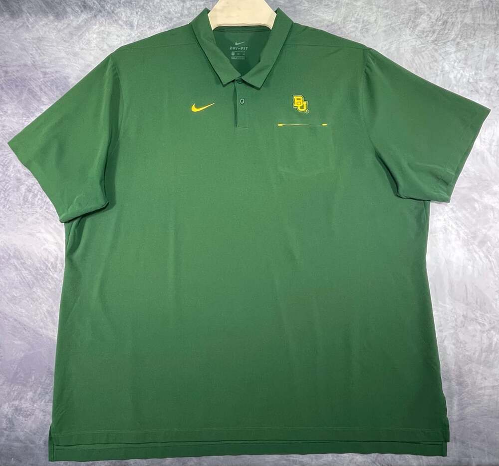 Nike Baylor Bears Dri-Fit Polo Size 4XL Green Golf Shirt